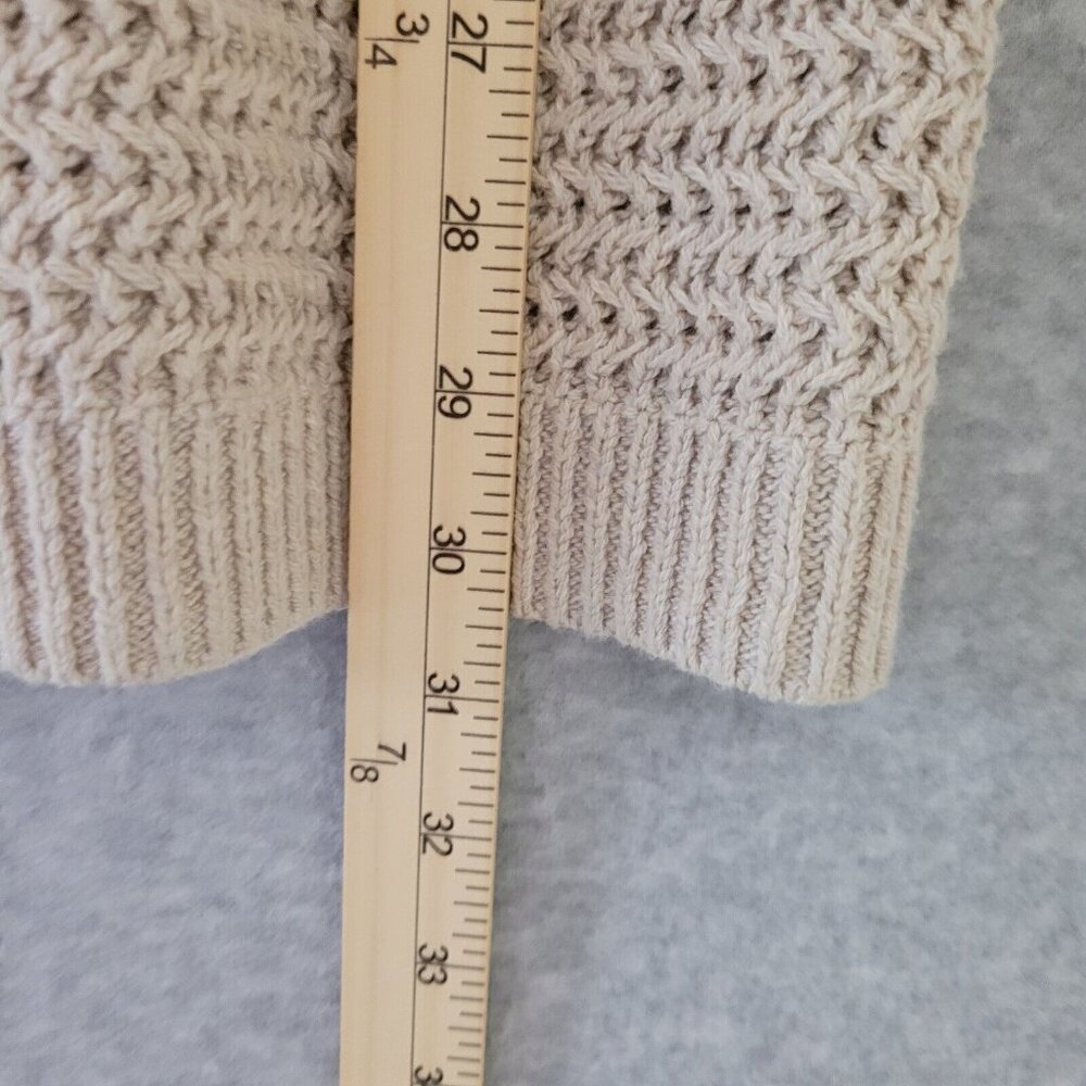 Talbots Womens Open Front Cardigan Size S Beige Office Career Missing Fur Collar - Picture 10 of 11
